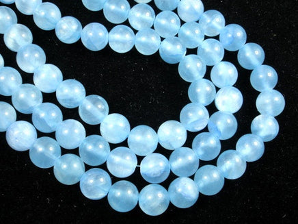 Dyed Jade, Light Blue, 10mm Round Beads-RainbowBeads