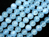 Dyed Jade, Light Blue, 10mm Round Beads-RainbowBeads