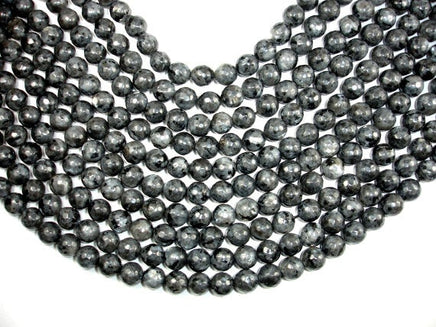 Black Labradorite Beads, Faceted Round, 10mm, 14.5 Inch-RainbowBeads