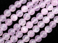 Dyed Jade, Light Pink, 10mm Round Beads-RainbowBeads