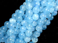 Dyed Jade, Light Blue, 10mm Round Beads-RainbowBeads