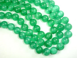 Dyed Jade- Green, 10mm Round Beads-RainbowBeads