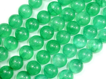 Dyed Jade- Green, 10mm Round Beads-RainbowBeads