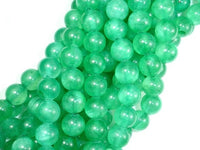 Dyed Jade- Green, 10mm Round Beads-RainbowBeads