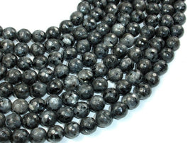 Black Labradorite Beads, Faceted Round, 10mm, 14.5 Inch-RainbowBeads