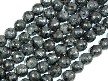 Black Labradorite Beads, Faceted Round, 10mm, 14.5 Inch-RainbowBeads