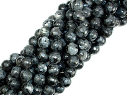 Black Labradorite Beads, Faceted Round, 10mm, 14.5 Inch-RainbowBeads