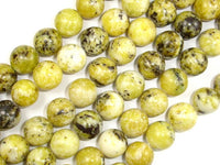 Yellow Turquoise Beads, 12mm Round Beads, 14.5 Inch-RainbowBeads