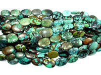 Genuine Turquoise, Oval Beads, 8 Inch Strand-RainbowBeads