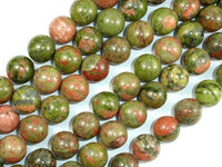 Unakite Beads, 12mm Round Beads-RainbowBeads