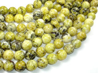 Yellow Turquoise Beads, 12mm Round Beads, 14.5 Inch-RainbowBeads