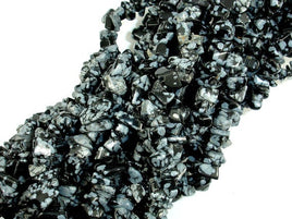 Snowflake Obsidian, 4-7mm Chips Beads-RainbowBeads