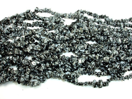 Snowflake Obsidian, 4-7mm Chips Beads-RainbowBeads