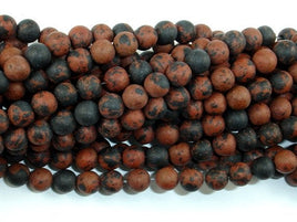 Matte Mahogany Obsidian, 6mm Round Beads-RainbowBeads