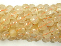 Genuine Citrine Beads, 11mm Faceted Round Beads-RainbowBeads