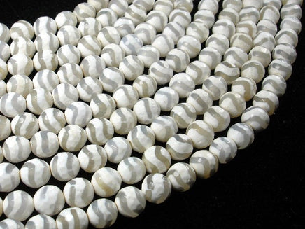Tibetan Agate Beads, 8mm Faceted Round-RainbowBeads
