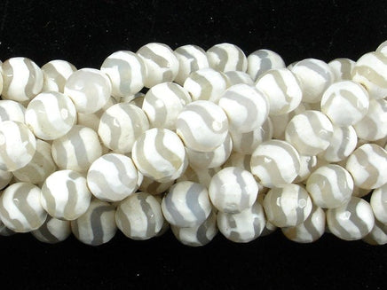 Tibetan Agate Beads, 8mm Faceted Round-RainbowBeads