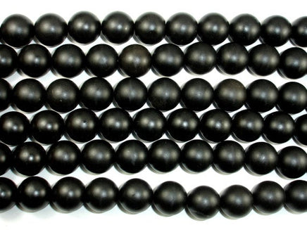 Matte Black Stone, 20mm Round Beads-RainbowBeads