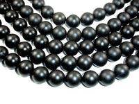 Matte Black Stone, 20mm Round Beads-RainbowBeads