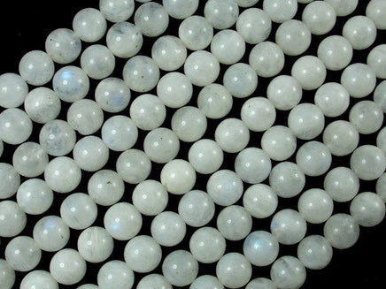 White Moonstone Beads, 6.5mm(6.8mm) Round Beads-RainbowBeads