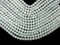 White Moonstone Beads, 6.5mm(6.8mm) Round Beads-RainbowBeads