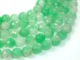 Dyed Jade Beads, Green, 10mm, Faceted Round-RainbowBeads