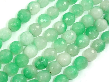 Dyed Jade Beads, Green, 10mm, Faceted Round-RainbowBeads