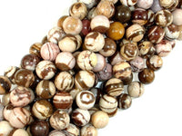Brown Zebra Jasper, 10mm Round Beads-RainbowBeads
