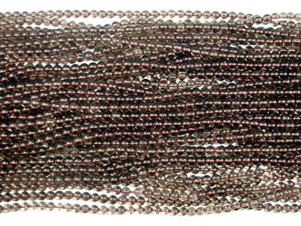 Smoky Quartz, 4mm Round Beads-RainbowBeads