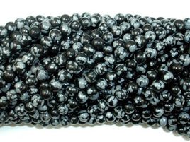 Snowflake Obsidian Beads, 4mm (4.6 mm) Round Beads-RainbowBeads