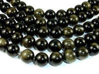 Golden Obsidian, 14mm Round beads-RainbowBeads