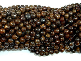 Bronzite Beads, Round, 4mm-RainbowBeads