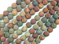 Matte Picasso Jasper Beads, 8mm, Round Beads-RainbowBeads