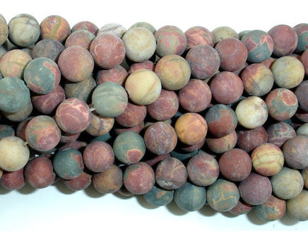 Matte Picasso Jasper Beads, 8mm, Round Beads-RainbowBeads