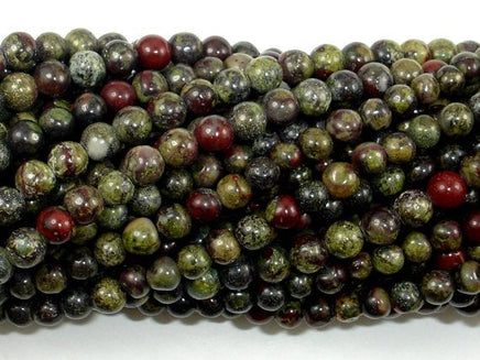 Dragon Blood Jasper Beads, 4mm, Round Beads-RainbowBeads