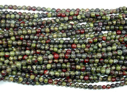 Dragon Blood Jasper Beads, 4mm, Round Beads-RainbowBeads