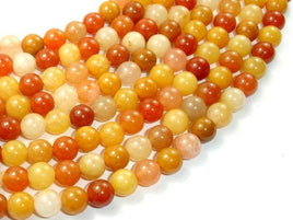 Genuine Old Yellow Jade Beads, Round, 8mm-RainbowBeads