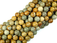 Wild Horse Picture Jasper, Owyhee Picture Jasper, 8 mm Round Beads-RainbowBeads