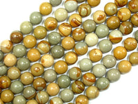 Wild Horse Picture Jasper, Owyhee Picture Jasper, 8 mm Round Beads-RainbowBeads