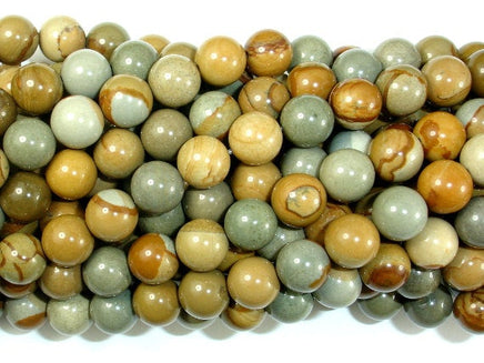 Wild Horse Picture Jasper, Owyhee Picture Jasper, 8 mm Round Beads-RainbowBeads