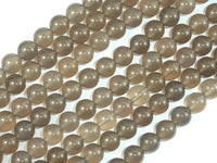 Gray Agate Beads, 8mm Round Beads-RainbowBeads