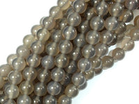 Gray Agate Beads, 8mm Round Beads-RainbowBeads
