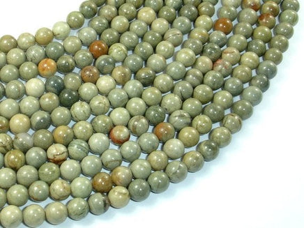 Silver Leaf Jasper Beads, 6mm Round Beads-RainbowBeads
