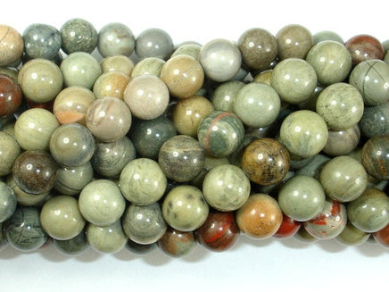 Silver Leaf Jasper Beads, 8mm Round Beads-RainbowBeads