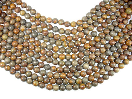 Bamboo Leaf Jasper Beads, 10 mm Round Beads-RainbowBeads