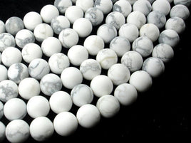 Matte White Howlite, 10mm Round Beads-RainbowBeads