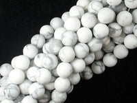 Matte White Howlite, 10mm Round Beads-RainbowBeads