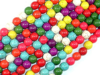 Howlite Beads, Multicolored, Round, 8mm-RainbowBeads