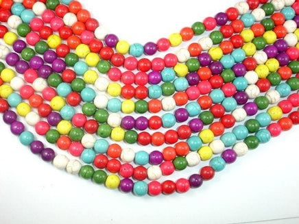 Howlite Beads, Multicolored, Round, 8mm-RainbowBeads