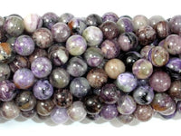 Genuine Charoite, 8mm Round Beads-RainbowBeads